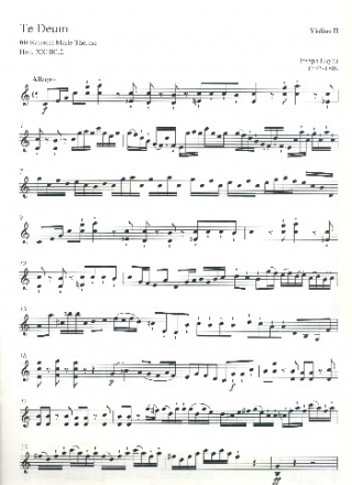 Te Deum Hob.23C:2 fr gem Chor, Blser, Pauken, Streicher und Bc Violine 2