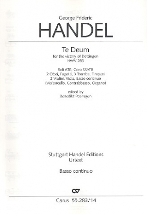 Dettinger Te Deum HWV283 fr Soli, gem Chor und Orchester Generalbass