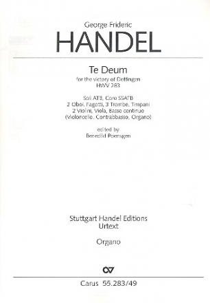 Dettinger Te Deum HWV283 fr Soli, gem Chor und Orchester Orgel