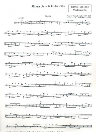 Missa Sancti Gabrielis MH17 fr Soli, gem Chor und Orchester Violoncello/Kontrabass