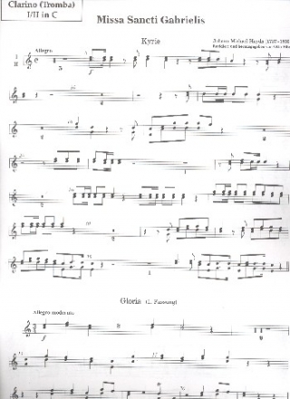 Missa Sancti Gabrielis MH17 fr Soli, gem Chor und Orchester Trompete 1 und 2