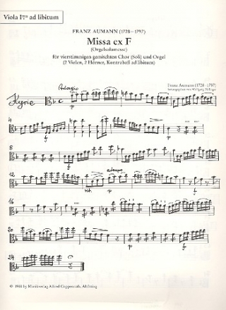 Missa ex F fr gem Chor und Orgel (Instrumente ad lib) Viola 1