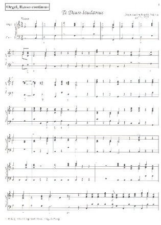 Te Deum laudamus fr Soli, gem Chor, Orchester und Orgel Generalbass