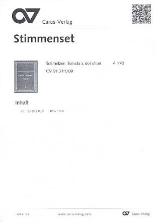 Sonata  2 chori fr 3 (4) Blockflten, Fagott, 2 Violinen, 3 Violen und Bc Harmonie (4 Flten)
