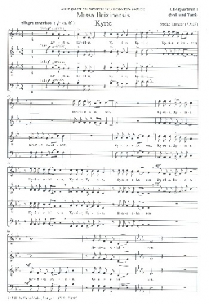 Missa Brixinensis fr gem Chor und Orgel (Instrumente ad lib) Chorpartitur 1 (mit Soli)