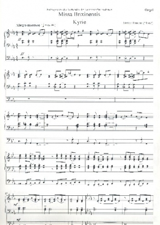 Missa Brixinensis fr gem Chor und Orgel (Instrumente ad lib) Orgel