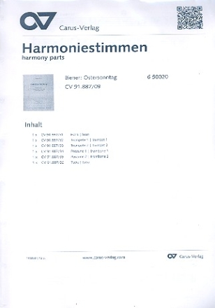 Ostersonntag fr gem Chor, 2 Trompeten, 2 Posaunen, (Tuba ad lib) und Orgel Harmoniestimmen