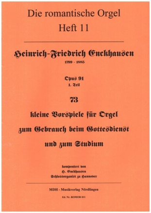 73 kleine Choralvorspiele op.91 Band 1 fr Orgel