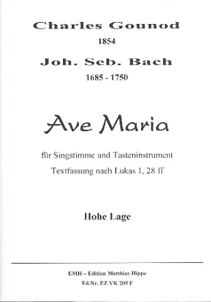 Ave Maria  fr Gesang (hoch) und Tasteninstrument Partitur
