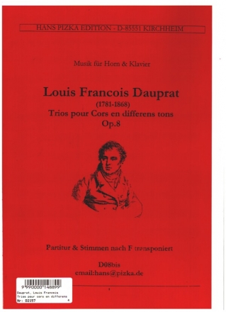 6 Trios and 6 Quartets op.8 pour Cors en differens tons  score and parts