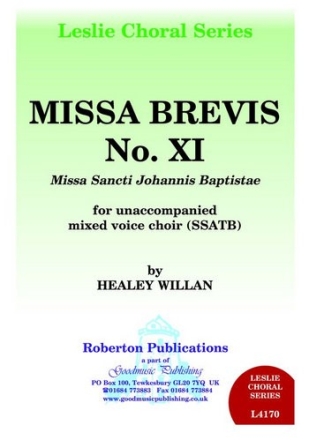 Missa brevis no.11 for mixed chorus a cappella score