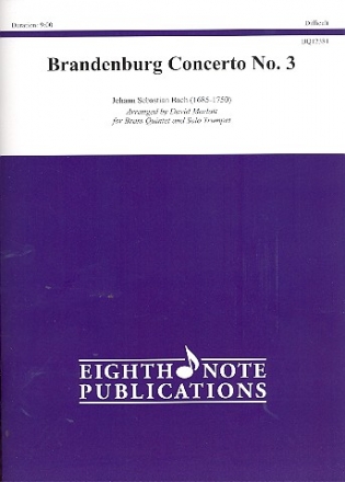 Brandenburg Concerto no.3 for solo trumpet, trumpet, flugelhorn, horn in F, trombone and tuba score and parts