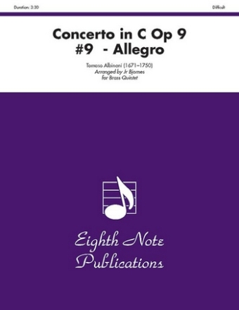 Tomaso Albinoni (Arr, Bill  Bjornes, Jr) Concerto in C Op 9 #9  - Allegro 2 Trp | Hrn | Pos | Tub