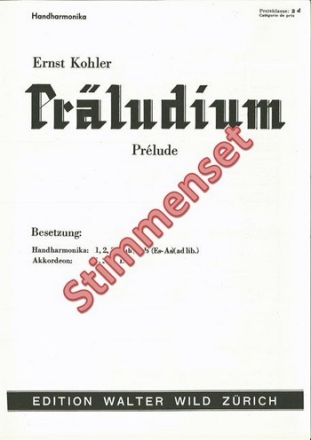 Kohler, Ernst Pr�ludium Akkordeon-Orchester Stimmen-Set