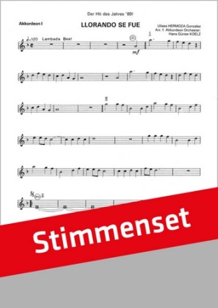 U.H.Gonzales / arr. H.G.Klz Llorando se fue Akkordeon-Orchester Stimmen-Set