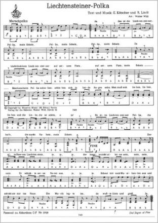 Ktscher/Lindt Liechtensteiner Polka Einzelausgabe Diatonische Handharmonika