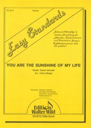 Stevie Wonder / arr. Chr.Klingler You are the Sunshine of my Life Akkordeon-Orchester Partitur
