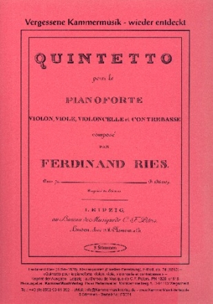 Quintett h-Moll fr Violine, Viola, Violoncello, Kontrabass und Klavier Stimmen