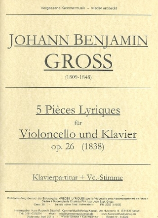 5 Pices Lyriques op.26 fr Violoncello und Klavier