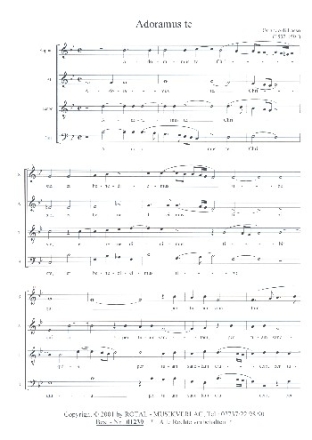 Adoramus te fr gem Chor a cappella Chorpartitur (la)
