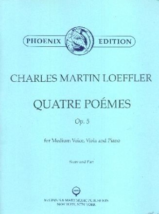 4 pomes op.5 for medium voice, viola and piano 2 scores and viola part