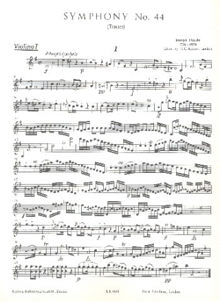 Sinfonie e-Moll Nr.44 Hob.I:44 fr Orchester Violine 1