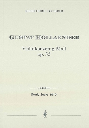 Hollaender, Gustav Violin Concerto in G minor, Op.52 Studienpartitur