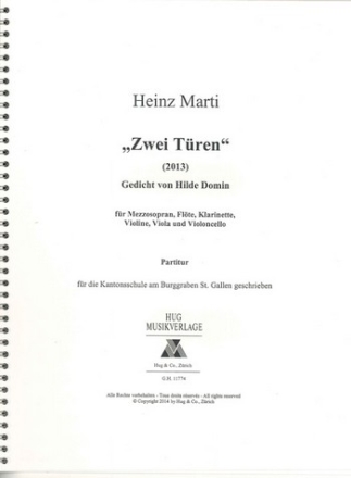 Marti Heinz Zwei Tren Ges/Fl/Clr/Vl/Va/Vc Mezzo Partitur