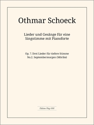 Schoeck Othmar Septembermorgen Ges/Pno