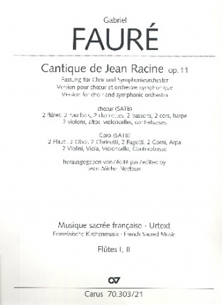 Cantique de Jean Racine op.11 fr gem Chor und Orchester Spielpartitur Flten