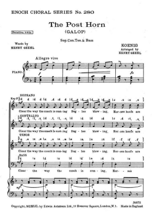 Koenig (Geehl) Post Horn Galop  Satb/Pf