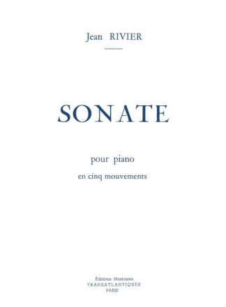 Jean Rivier: Sonate Piano Printed to Order