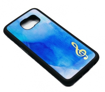 Samsung Galaxy S6 backcover g-clef golden/blue