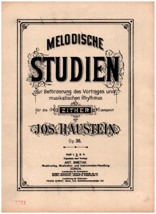 Melodische Studien op.36 Band 2 f�r Zither