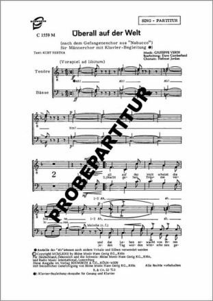 �berall auf der Welt  Klavierbegleitung
