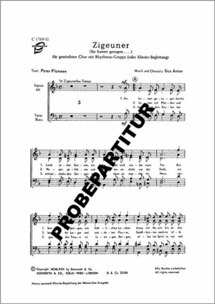 Zigeuner f�r gem Chor Singpartitur