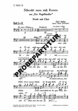 Schenkt man sich Rosen in Tirol f�r gem Chor Bass