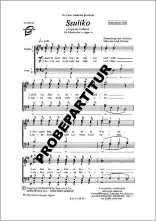 Suliko f�r M�nnerchor Singpartitur