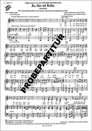 Ja, das ist K�ln f�r Frauenchor Singpartitur