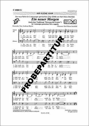 Ein neuer Morgen f�r gem Chor Singpartitur