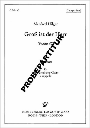 Gro� ist der Herr f�r gem Chor Singpartitur