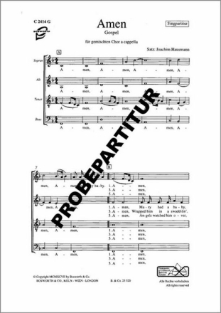 Amen f�r gem Chor Singpartitur