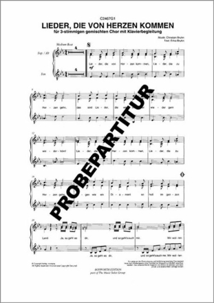 Lieder, die von Herzen kommen f�r gem Chor Singpartitur