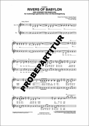 Rivers Of Babylon 3-Stimmig f�r gem Chor Singpartitur