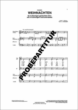Weihnachten f�r gem Chor Singpartitur