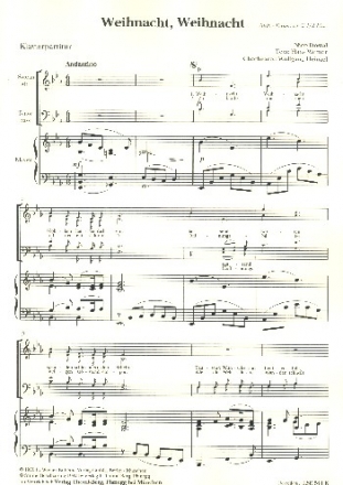 Weihnacht, Weihnacht fr gem Chor und Klavier Partitur