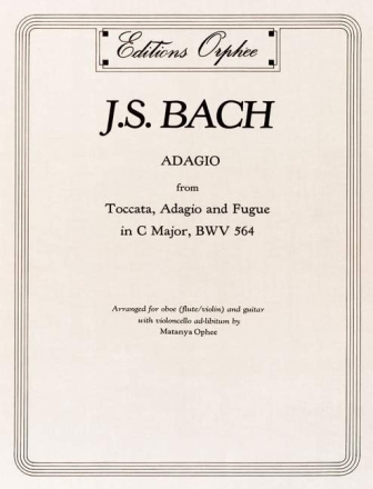Johann Sebastian Bach Adagio Gitarre, Oboe (Flte) und Violoncello Partitur und Stimmen