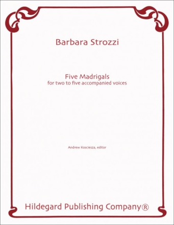5 Madrigals for 2 to 5 accompanied voices score