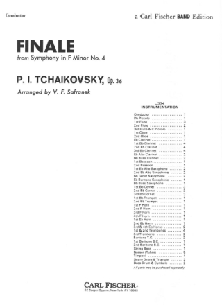 Pyotr Ilyich Tchaikovsky Symphony No.4 Blasorchester Direktion