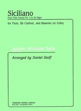 Johann Sebastian Bach Siciliano Flte, Klarinette, Fagott und Violoncello Partitur und Stimmen